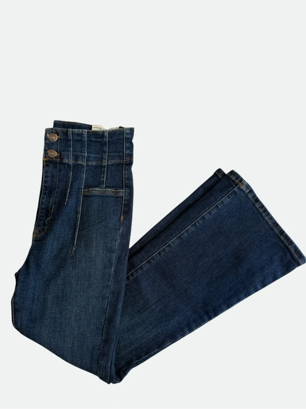 Free People We The Free Jayde Crop Flare Dark Blue Jeans Size 28
